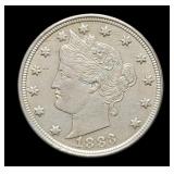 (3) 1883 No Cents V Nickel AU