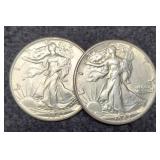 (2) W. Liberty Half Dollars  1947-P&D