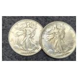 (2) W. Liberty Half Dollars 1943-S, 1944