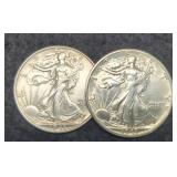 (2) W. Liberty Half Dollars 1943-P&D