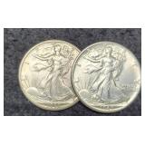 (2) W. Liberty Half Dollars 1945-P&D