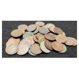 (50) Indian Head Cents inc/ Good, Polished & Culls