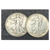 (2) W. Liberty Half Dollars 1945-S, 1946