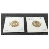 (2) 1942 Silver War Nickels P&S Gem BU