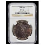 1884-O Slab Morgan Dollar NGC MS63