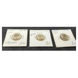 (3) 1943 Silver War Nickels P,D,S CH BU