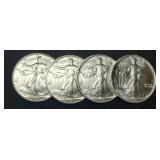 (4) 1991 Silver Eagles