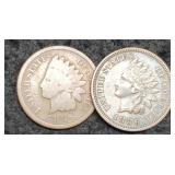 (2) 1886 Indian Head Cents V1 XF, V2 G