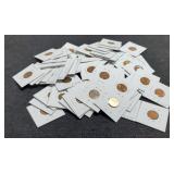 Lot w/ 59 Lincoln Cents 1955-S - 1958-D