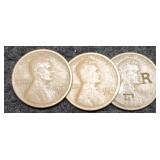(3) 1913-D Lincoln Cents, One w/ Damage