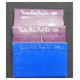 (3) Proof Sets 1983, 84, 85