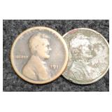 (2) 1911 L. Cents D&S