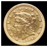 1862 $2 1/2 Gold Liberty Quarter Eagle AU