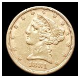 1881 $5 Gold Liberty Half Eagle
