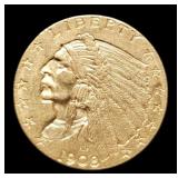 1908 $2 1/2 Gold Indian Quarter Eagle Unc.