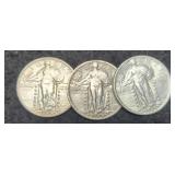 (3) S. Liberty Quarters 1929-P,D,S