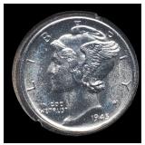 1945-Micro S Mercury Dime CH BU Split Bands