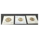 (3) 1944 Silver War Nickels P,D,S CH BU/Steps