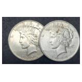 (2) 1923 Peace Dollar P&S