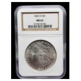 1883-O Slab Morgan Dollar NGC MS63