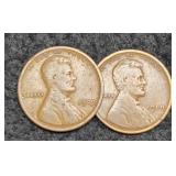 (2) 1909 VDB Lincoln Cents