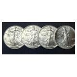 (4) 1991 Silver Eagles
