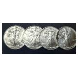 (4) 1991 Silver Eagles