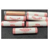 (7) Rolls 2009-D Lincoln Cents BU "Presidency"