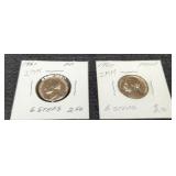(2) Proof J. Nickels 1960, 1961 6 Steps/Gem