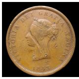 1843 Canada Large Penny 17.6 G New Brunswick