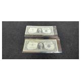 (2) 1957 $1 Silver Certificate Notes Unc.