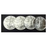 (4) 1992 Silver Eagles