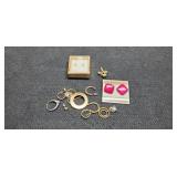 2 Rings, Brooch, 7 sets of Ear Rings
