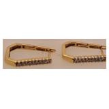 14 K Gold Earrings w/ Diamonds 4.1 G