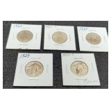 5 Different Date Standing Liberty Quarters