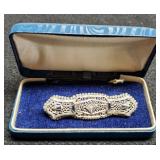 Beautiful 2 1/8" Filigree Brooch w/