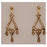 14 K Gold Earrings w/ Diamonds 4.2 G