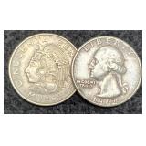 Silver Washington Quarter & 1969 Mexico