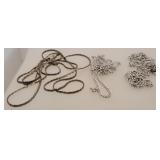 3 - Silver Color Necklaces: 16", 28", 30"