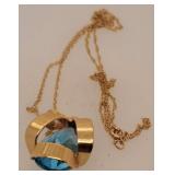 14 Kt. Gold Pendent w/ Large Stone &