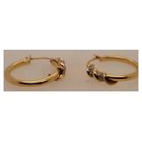 14 K Gold Earrings w/ Diamonds 3.6 G