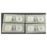 4 - 1935 $1 Silver Certificate Notes Unc.