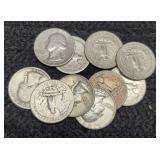 10 - Silver Washington Quarters