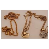 3 - Costume 16" Gold Necklaces