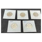 5 Different Date Standing Liberty Quarters