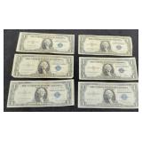 6 - 1935 $1 Silver Certificate Notes