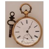 Diaget Locle Pocket Watch Gold Case, Key Wind/