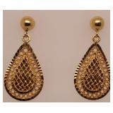 14 K Gold Tested Earring Set 3.7 G