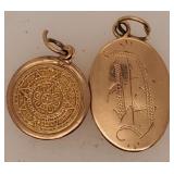 2 - 14 Kt. Gold Tested Pendants 2.9 Grams