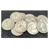 10 Silver Washington Quarters